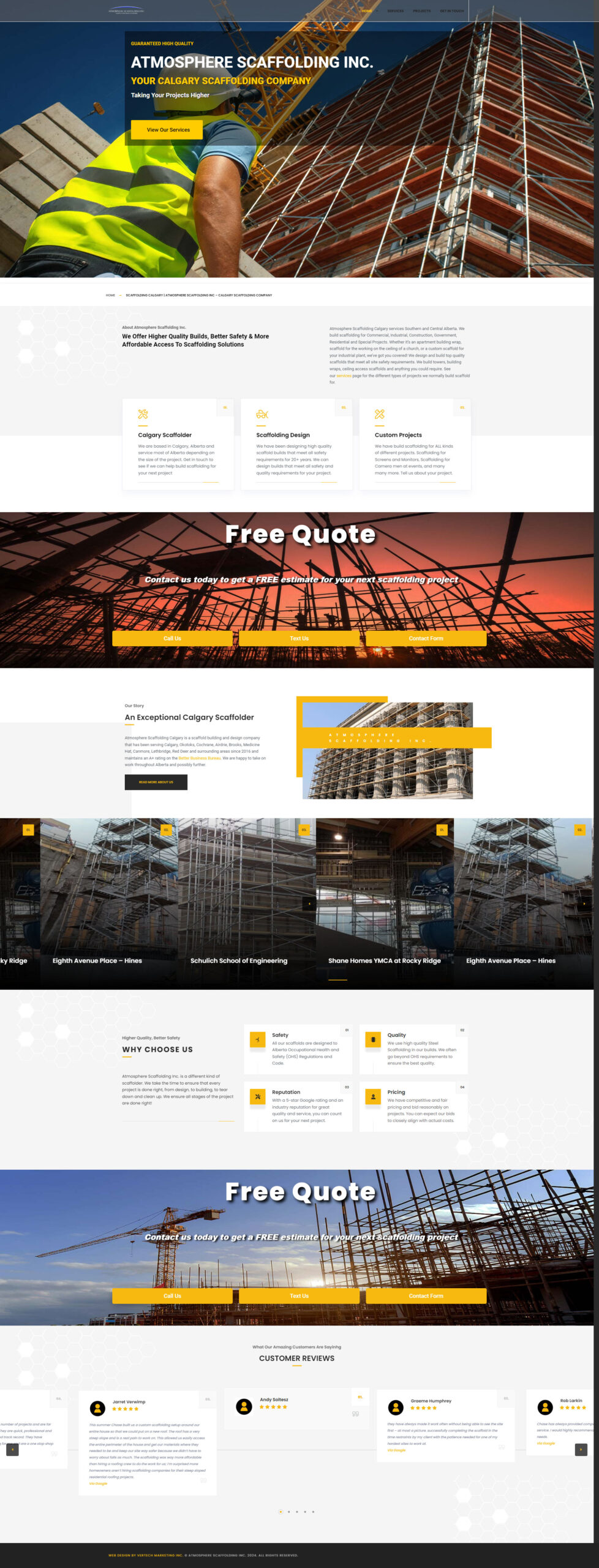 Web Design Agency | Construction and Trades Website | Atmosphere Scaffolding