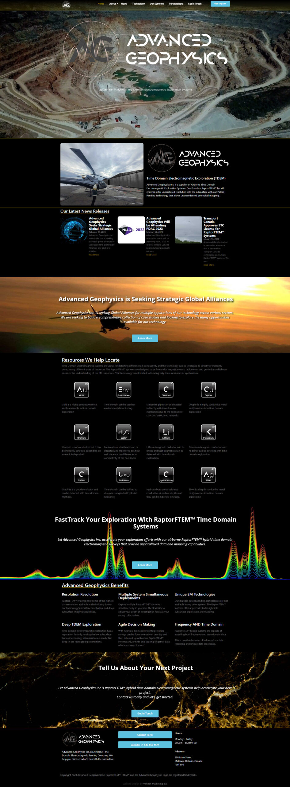 Web Design Agency Portfolio - Advanced Geophysics