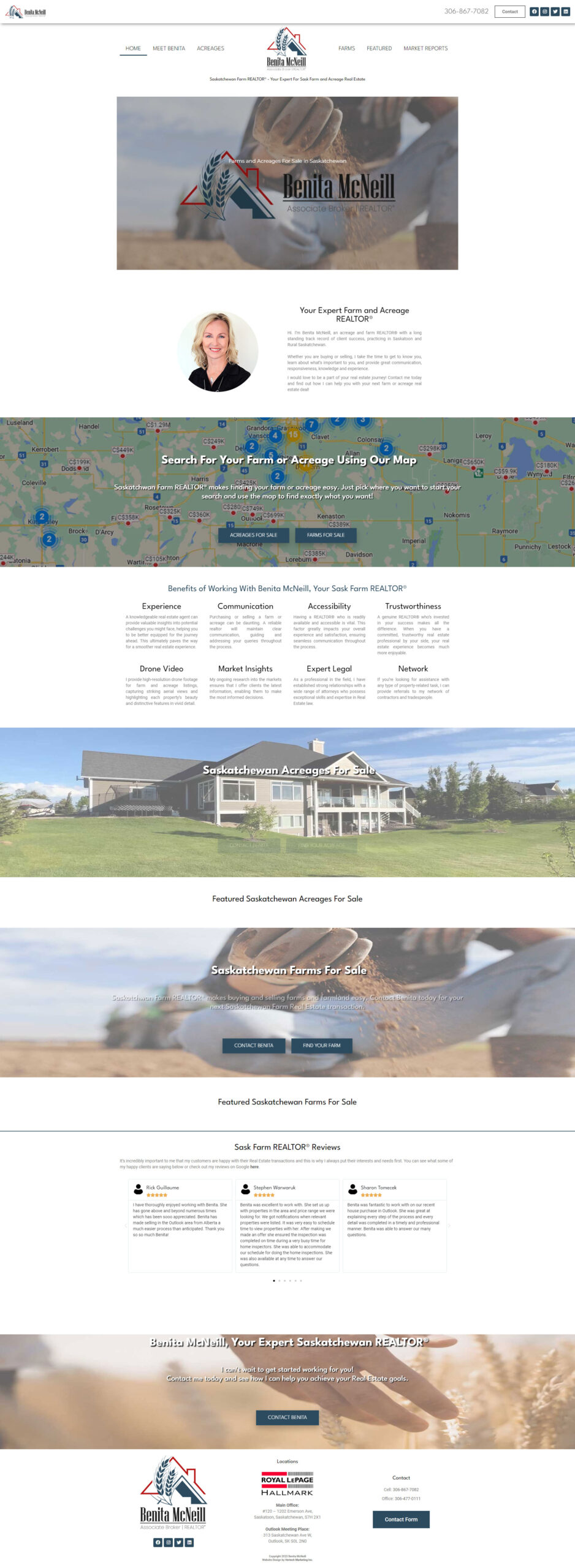 Web Design Agency Realtor Real Estate Website - Sask Farm Reatlor